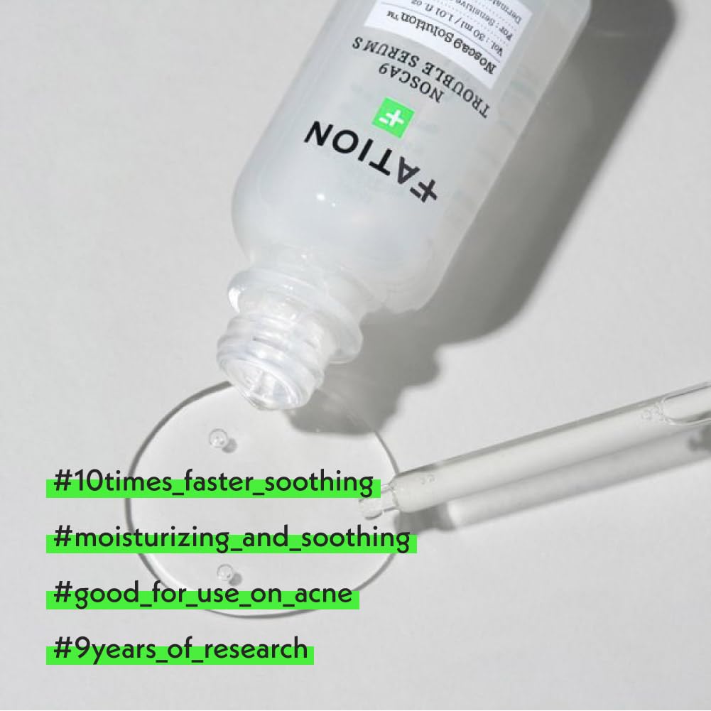 Nosca9 Soothing Serum Set - Serum and Cream for Sensitive Skin | Ceramide & Centella for Barrier Repair & Hydration | Korean Acne Skincare Routine (30ml+5ml+5ml)