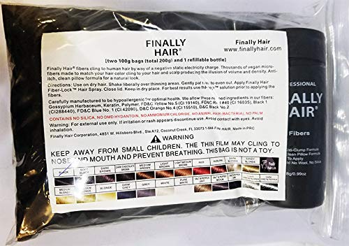 Hair Building Fibers 200 Grams 7 Oz. With Bottle By Finally Hair 50g*4 (White (off white))