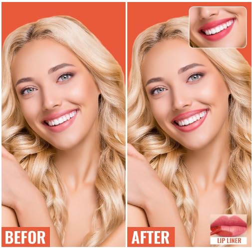 2pcs Lip Stain Peel Off - Lip Liner Stain Long Lasting Waterproof,2-in-1 Lip Liner with Tweezer Nude Matte,Non-Stick Cup,Highly Pigmented，Natural Finish,Stay On All Day,Perfect for Gift (Nude+Cocoa)