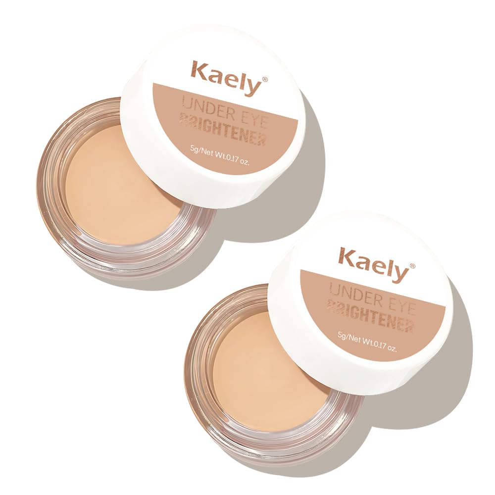 evpct 2Pcs under Eye Brightener, Nourishing Luminous under Eye Concealer Color Corrector for Dark Circles, Waterproof Naturactor Concealer Pot make up for face Eye Ring corrector de ojeras,10# Natural