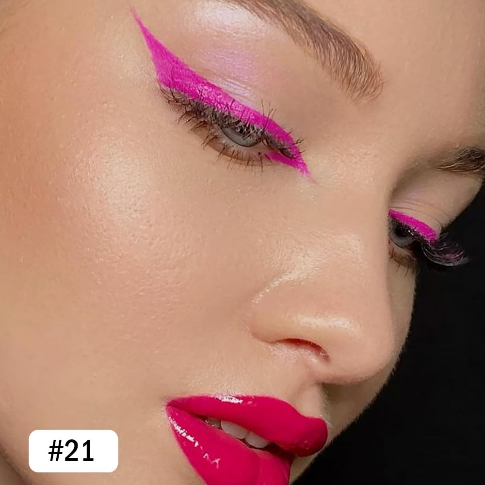 Kaely Gel Eyeliner Pencil for Women, Rose Red Eye Liner Waterproof Smudge Proof with Sharpener, Waterline Eye Makeup Liners, delineador de ojos contra el agua, Vegan & Cruelty-Free, 21