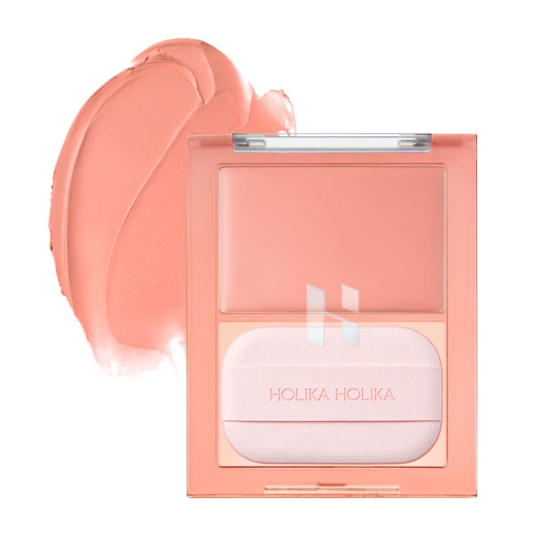 HOLIKA HOLIKA Colored Milk Cream Blush 07 ROSY OAT: Glowing, Natural Makeup, Glossy Finish, Soft, Creamy Dough like texture, Shimmer, Radiant, Plumping, Cheek, Lightweight, Clean, Buildable
