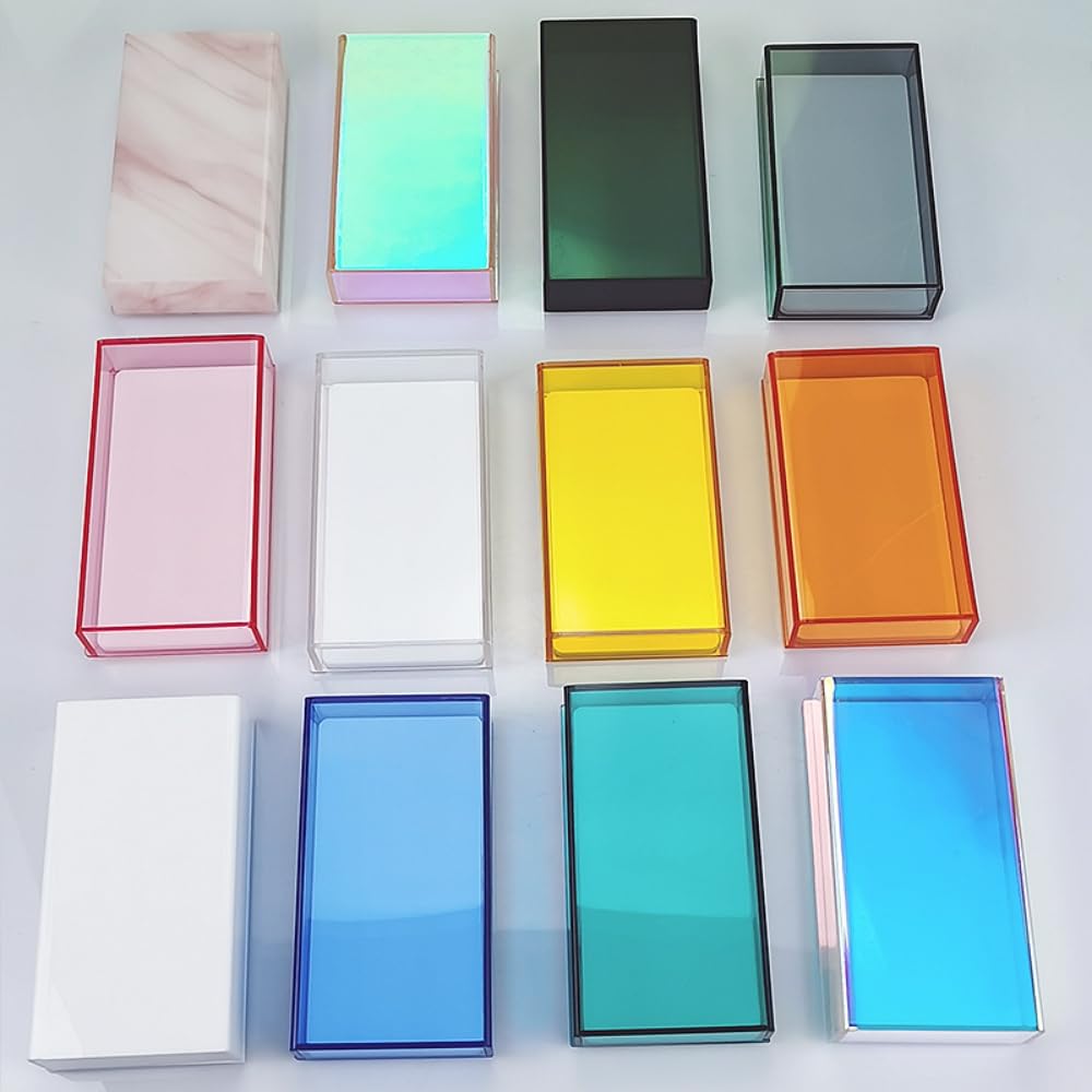 Grafting False Eyelash Acrylic Extension Pallet Organizer, Eyelash Extension Glue Tweezers Plate Makeup Palette, Dustproof Storage Box Display Training Tools Salon (White)