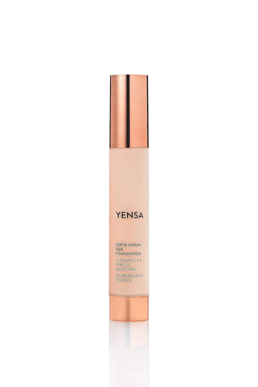 YENSA Super Silk Foundation - Full Coverage, Age-defying complex of Vitamin C, E, Ferulic, and Bakuchiol Oil (Light 2) 1.0 fl oz