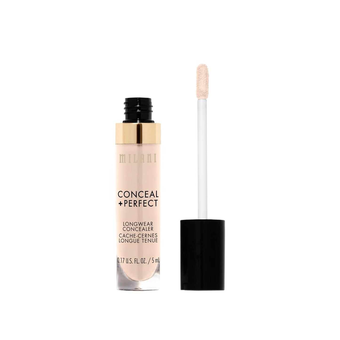 Milani Conceal + Perfect Longwear Concealer - Pure Ivory (0.17 Fl. Oz.) Vegan, Cruelty-Free Liquid Concealer - Cover Dark Circles, Blemishes & Skin Imperfections for Long-Lasting Wear