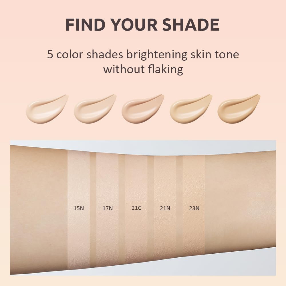 MOONSHOT KOREA Conscious Fit Cushion Foundation Flawless Coverage,Glass skin,Long-Lasting, Lightweight, Buildable Coverage,k-beauty (21N Cosmic Vanilla, [refill] Conscious Fit Cushion)