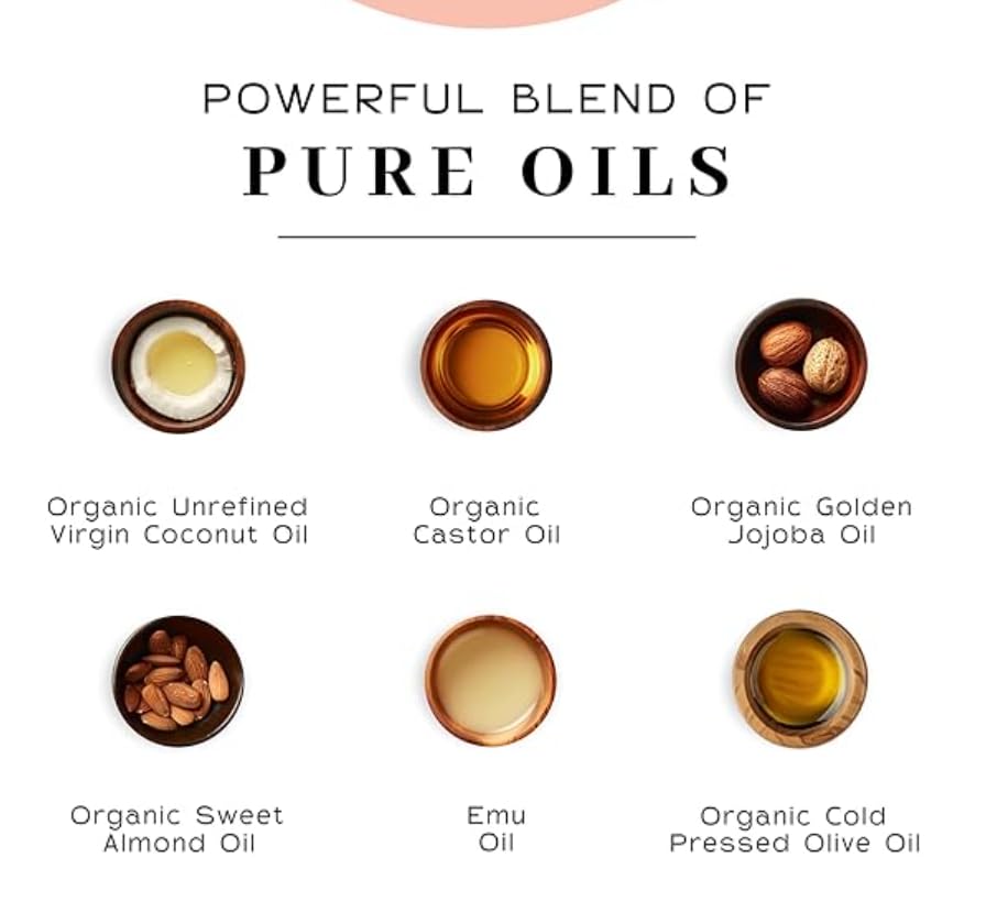 Vanman - Protection Oil Serum For Hair Growth - Infused With Castor, Jojoba, Almond, Olive, Emu, Coconut Oil - Fragrance-Free Growth Serum For Dry and Frizzy Hair - 1 Ounce