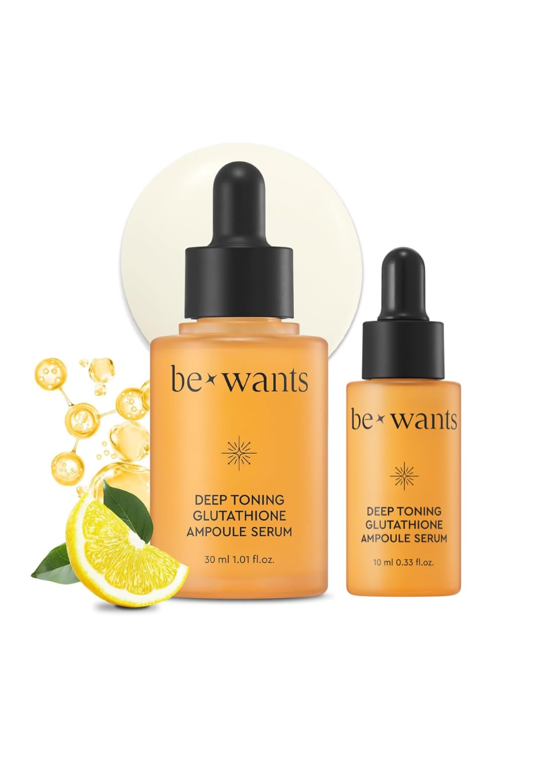 Bewants Deep Toning Glutathione Ampoule Serum | Korean Skincare with Vitamin C & Calendula Extract Oil, 1.01 fl.oz + 0.33 fl.oz (2 Pack)