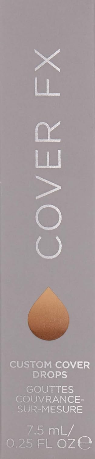COVER FX Custom Cover Drops, Multi-Use Shade-Adjusting Liquid Foundation and Concealer Makeup, Vegan & Cruelty-Free Lightweight Skin Enhancer, 0.25 Fl Oz, P Deep 5