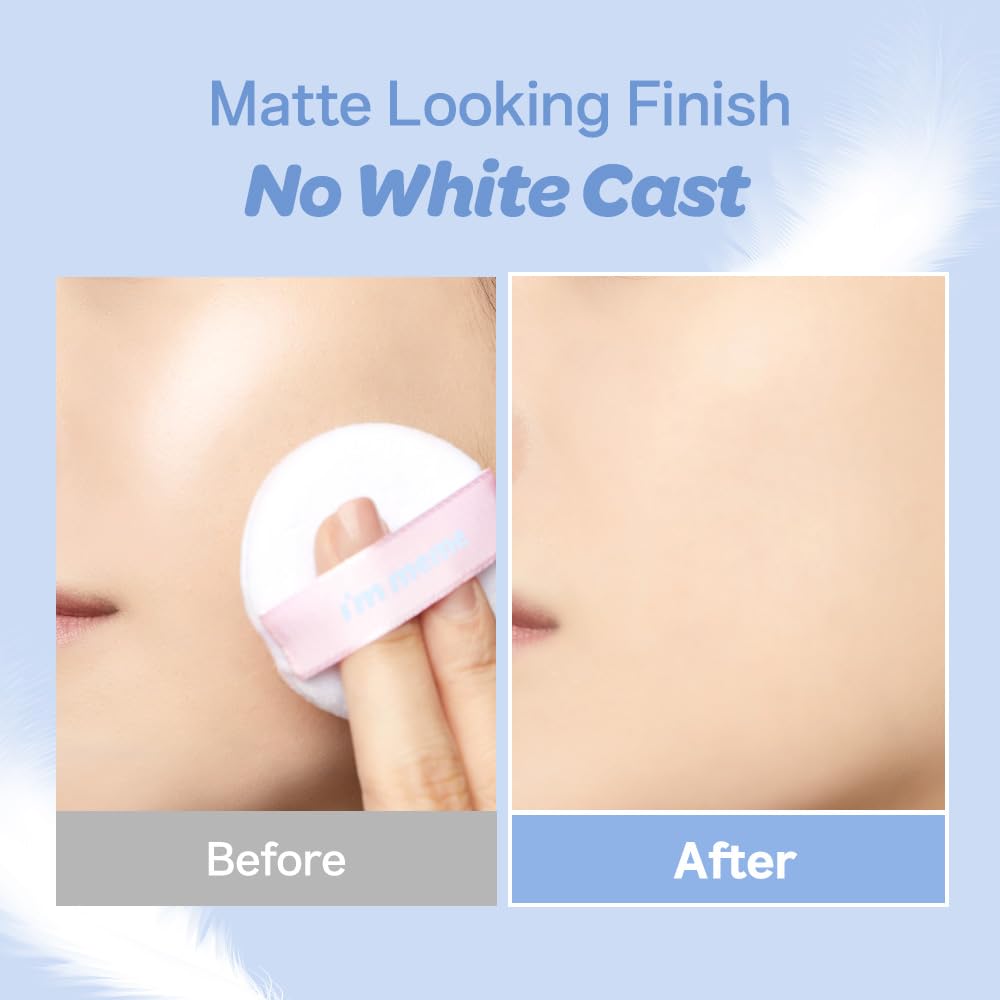 I'M MEME Setting Powder - Skin Pillow | Matte Finish, Skin-Smoothing Effects, Oil-controlling Setting Powder, K-beauty, Translucent, Oily Skin, Blurring, Sebum Absorbing