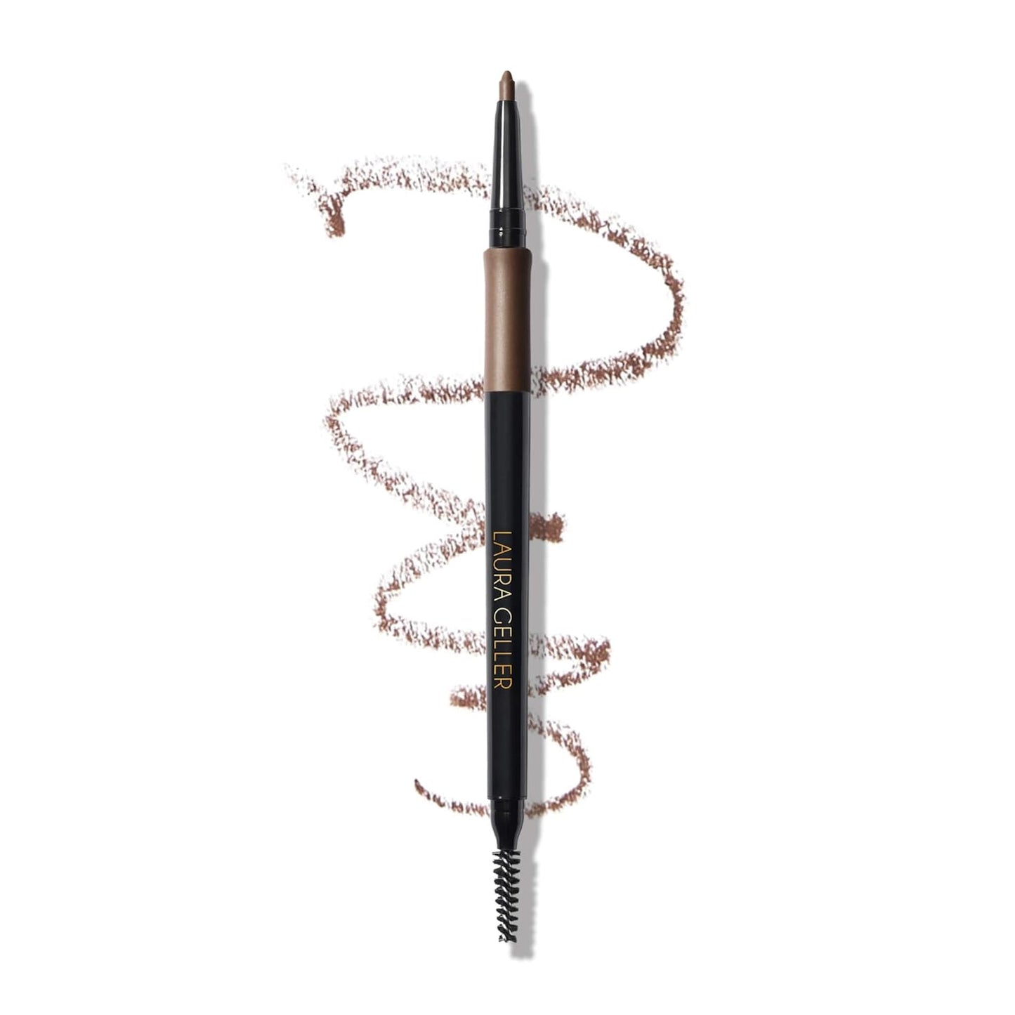 LAURA GELLER NEW YORK INKcredible Waterproof Brow Pencil- Blending Spoolie Brush - Long Lasting Eyebrow Filler (03 Medium Brown)