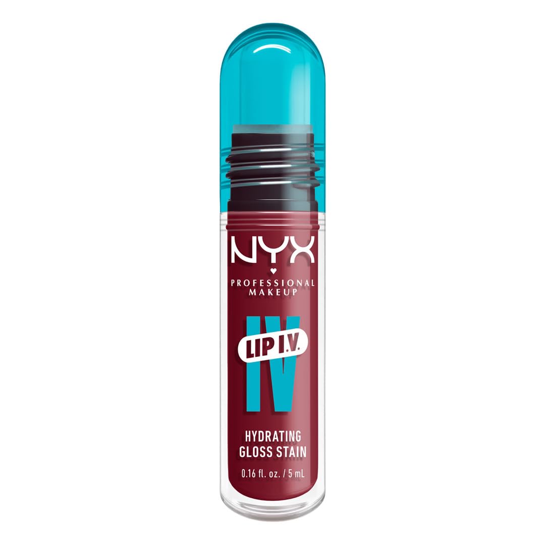 NYX PROFESSIONAL MAKEUP Lip IV Hydrating Glossy Lip Stain with 12HR Hydration - Bubblegum Burst (Pink)