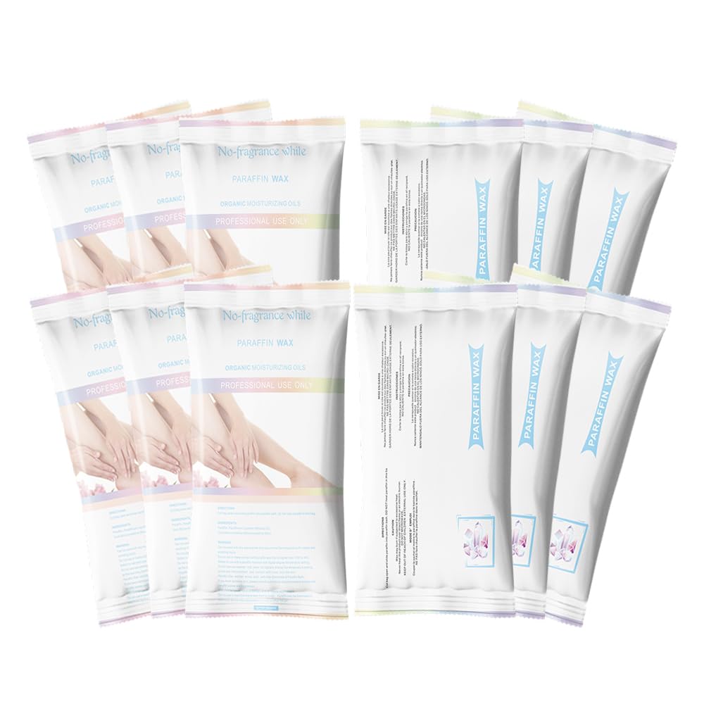Toyar Paraffin Wax Refills, 12 Packs Unscented Paraffin Wax Beads Blocksfor Paraffin Bath Machine, Hand FeetDry Skin Care-Relieves MuscleFatigue, Hydrates and Nourishes
