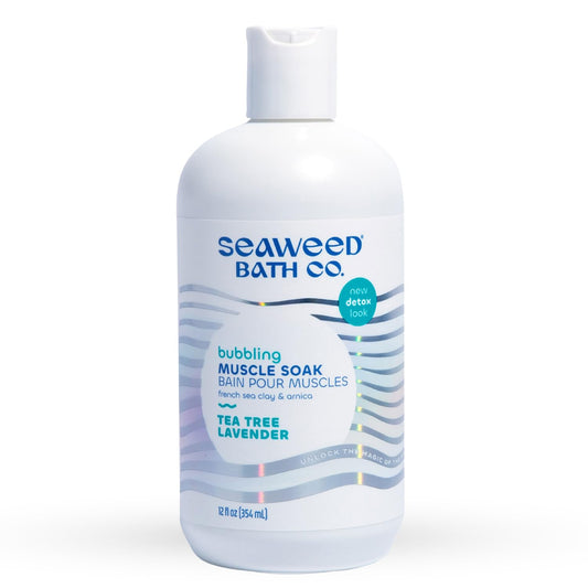Seaweed Bath Co. Bubbling Muscle Soak, Tea Tree Lavender Scent, 12 Ounce, Sustainably Harvested Seaweed, French Sea Clay, Arnica