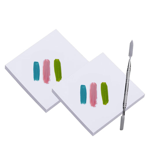 100 Sheets Disposable Nail Polish Palette Paper Nail Art Mixing Palette Papers Portable Waterproof Nail Art Makeup Palette Nail Gel Mixing Tool with Nail Palette Stirring Rod (100pcs)