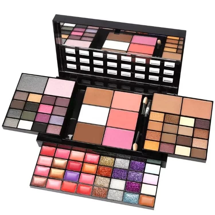 All in One Makeup Full Kit, 74 Colors Professional Makeup Gift Set, Include 36 Eyeshadow, 16 Lip Gloss, 12 Glitter Cream, 4 Concealer, 3 Blusher, 2 Highlight and Contour, 1 Bronzer