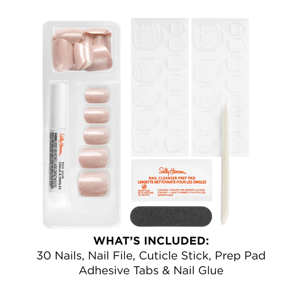 Sally Hansen Instant Cuticle Remover and Salon Effects Lost in the Frost Press On Nails Kit, Nail Care and Manicure Set