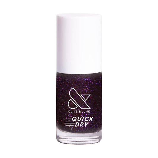 Olive & June Quick Dry Nail Polish | Instant Fast-Drying Smudgeproof Color | 15-free, Vegan Cruelty-Free Formula | Lasts up to 5 Days | Salon-Quality Manicure Pedicure at Home|Enchanted Violet Shimmer