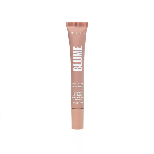 Blume Tri-Peptide Vanilla Lip Balm - Superbalm Lip Moisturizer with Shea Butter and Squalane to Deeply Hydrate & Heal Dry, Cracked Lips - Cruelty Free & Vegan Lip Plumper (0.4 Fl Oz)