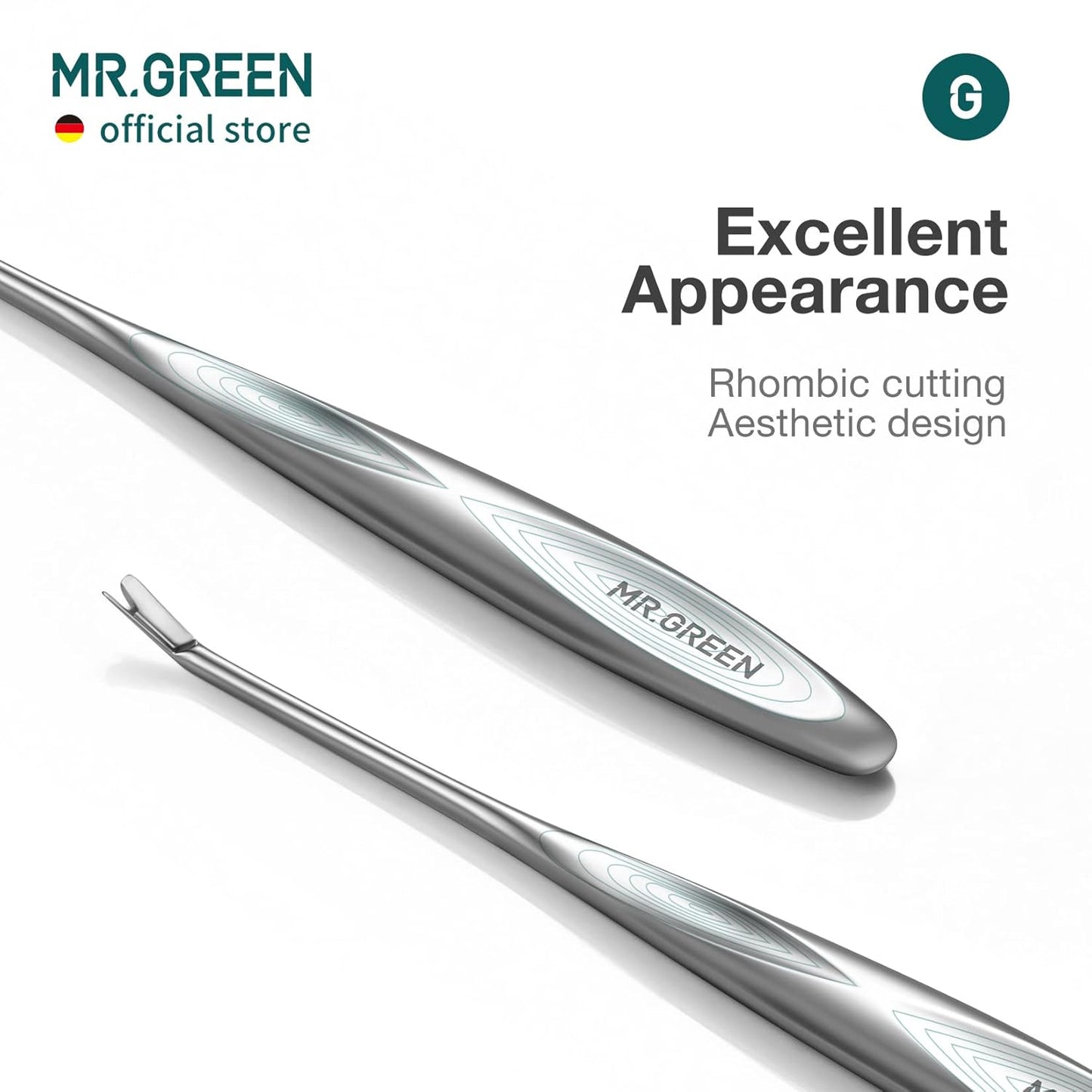 MR.GREEN Cuticle Pusher Dead Skin Remover Stainless Steel Manicure Tools Professional Cuticle Trimmer Nail Polish Peeler Scraper (Mr-2190)