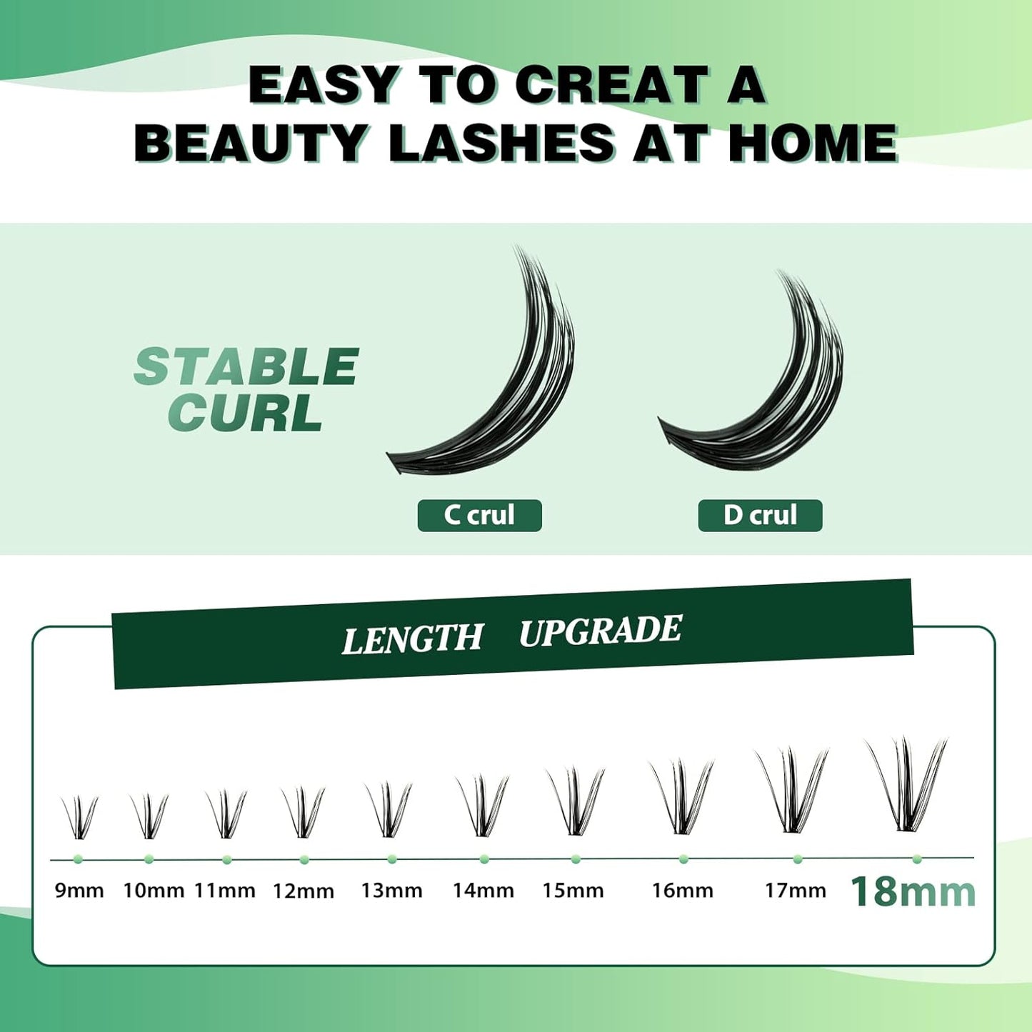 Lash Clusters 300pcs Eyelash Clusters 50D 0.07D Curl 12mm DIY Eyelash Extension KEYYOU Large Tray Volume Soft&Natural Individual Lashes(50D-0.07D,12)