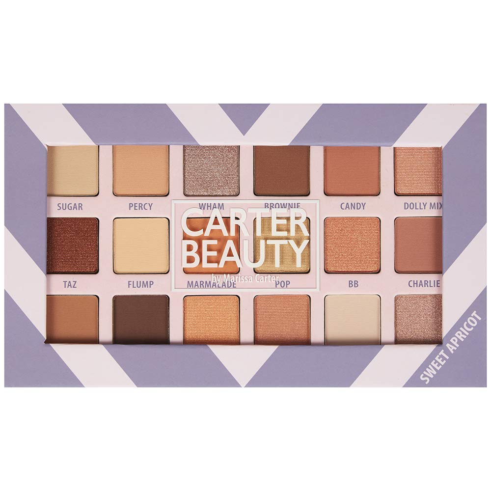 Carter Beauty 18 Shade Eyeshadow Palette | Long Lasting Eye Shadow Makeup | Shimmer & Matte Vibrant Colors (Sweet Apricot)