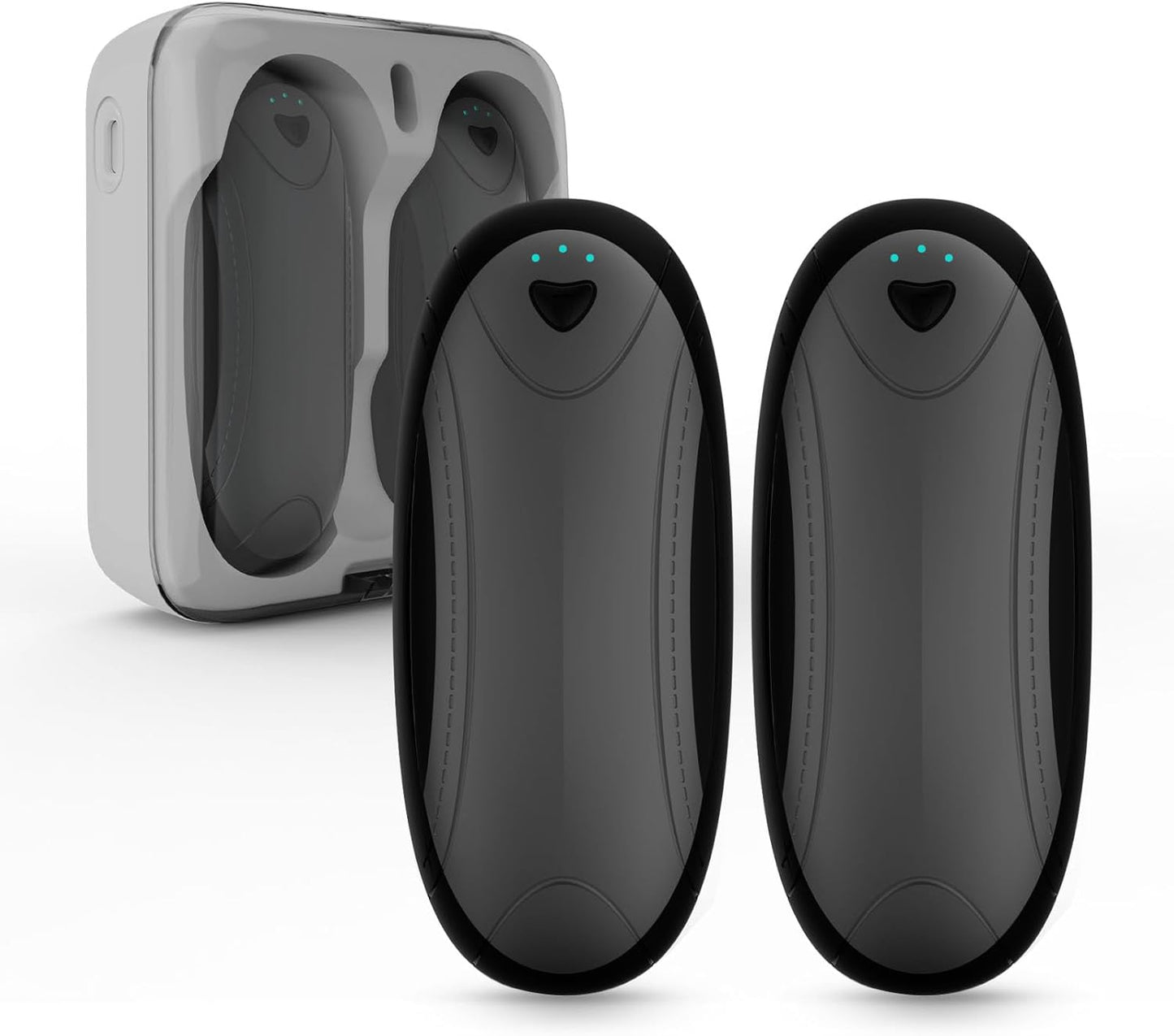 Hand Warmers 2 Pack with 10000mAh Charging Box,Portable Pocket Heater,24Hrs Long Safe Heat,Outdoor, Travel, Golf, Hunting, Camping,Gifts for Men Women