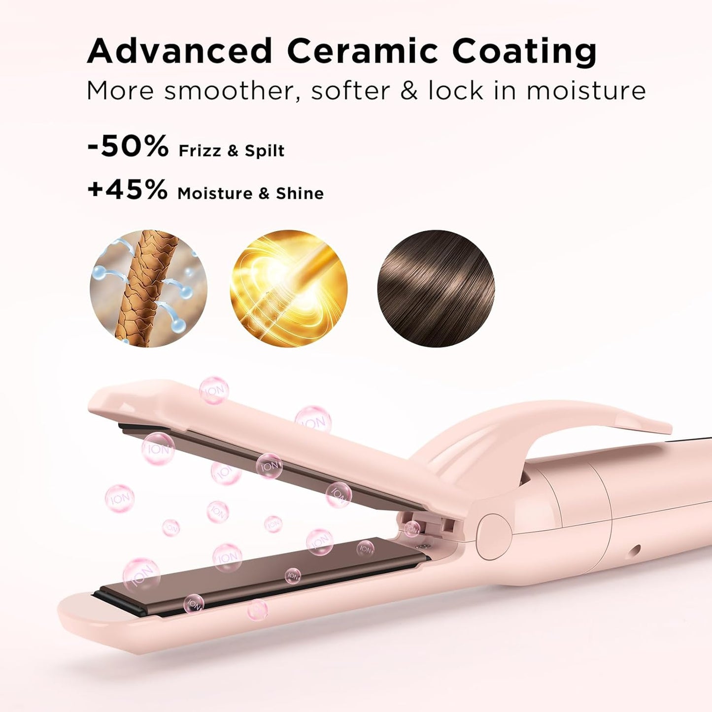 Cordless Hair Straightener and Curler, IG INGLAM 3 in 1 Detachable Hair Styling Set with 1'' Flat Iron, 1.25" Curling Wand, 1.5" Thermal Brush, Rechargeable Portable for Travel, Gift for Women