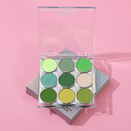 Mattew Eyeshadow Palette 9 Colors Cool Toned Matte Glitter Eyeshadow Palette (Color 01)