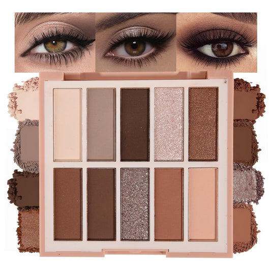 Neutral Nude Eye Shadow Palette,Matte Brown Bronze Naked Cream Eyeshadow Palette,Make Up Pallets for Women Natural Eyeshadows for Eyes Long Lasting Naturing-Looking
