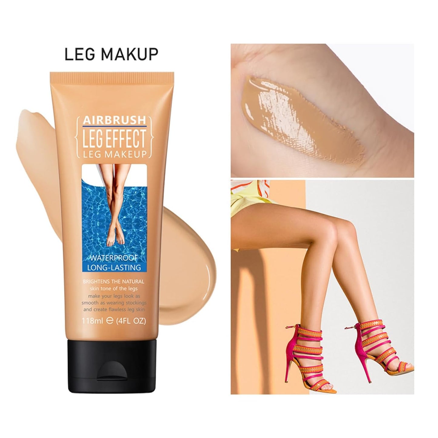 Leg Makeup Waterproof No Transfer, Leg Makeup Lotion, Body Makeup Waterproof Foundation, Leg Makeup for Varicose Veins Waterproof, Leg and Body Makeup for Tattoo Cover Up (Fairest Glow)