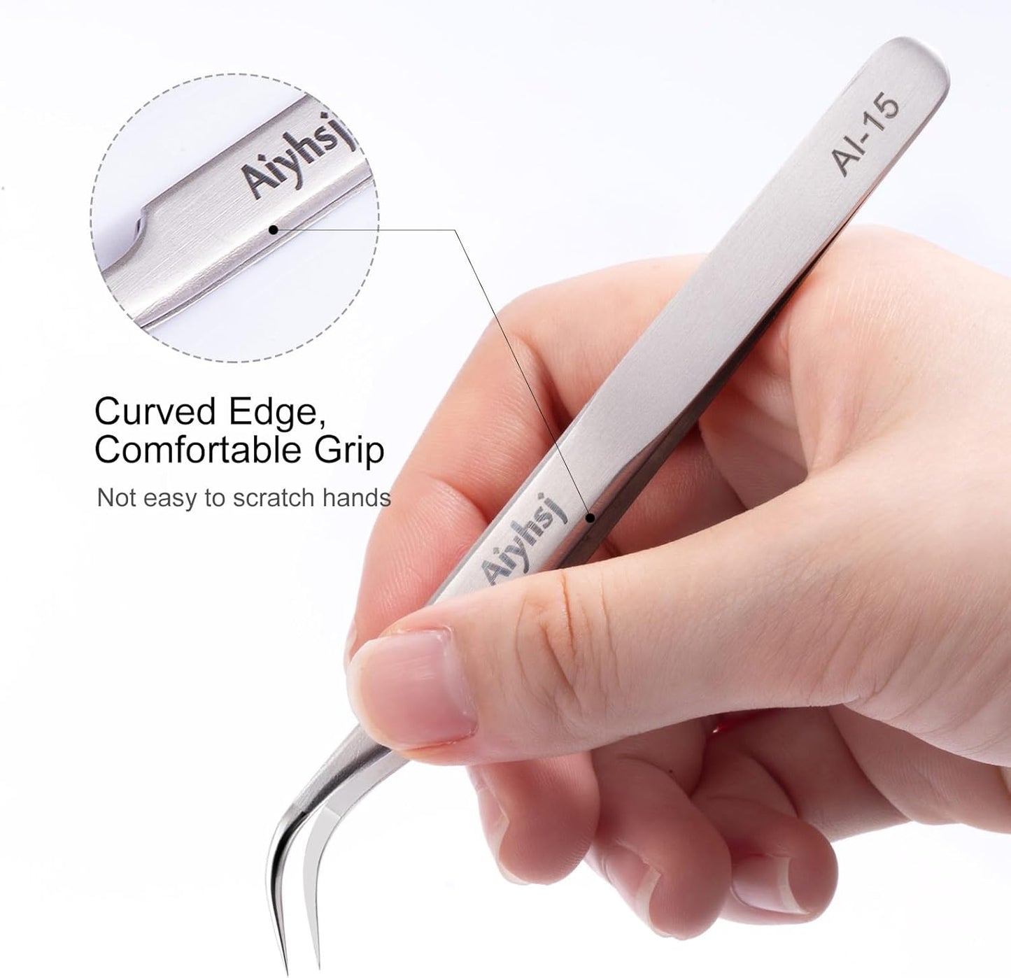 Precision Tweezer, Upgraded Professional Fine Tip curved, High-end Stainless Steel Tweezers for Craft, Electronics, Soldering, Eyelash Extensions, Laboratory Work, Jewelry-Making