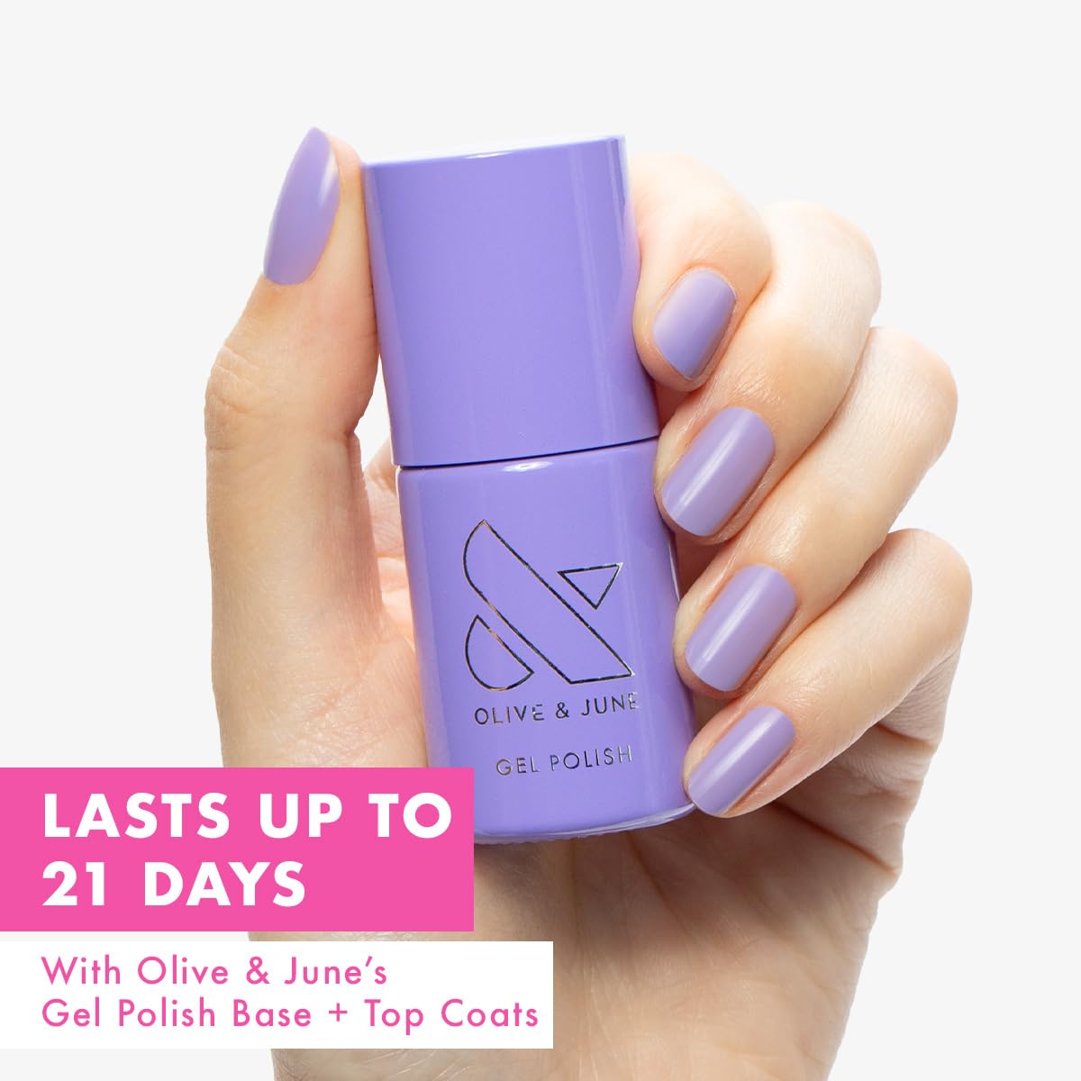 Olive & June Gel Polish | UV LED Nail Lamp Needed | Long Lasting Formula | Up to 21 Days of Wear | Damage-Free Removal | Salon-Quality Manicure at Home | Bold & Unshaken | Bold Purple