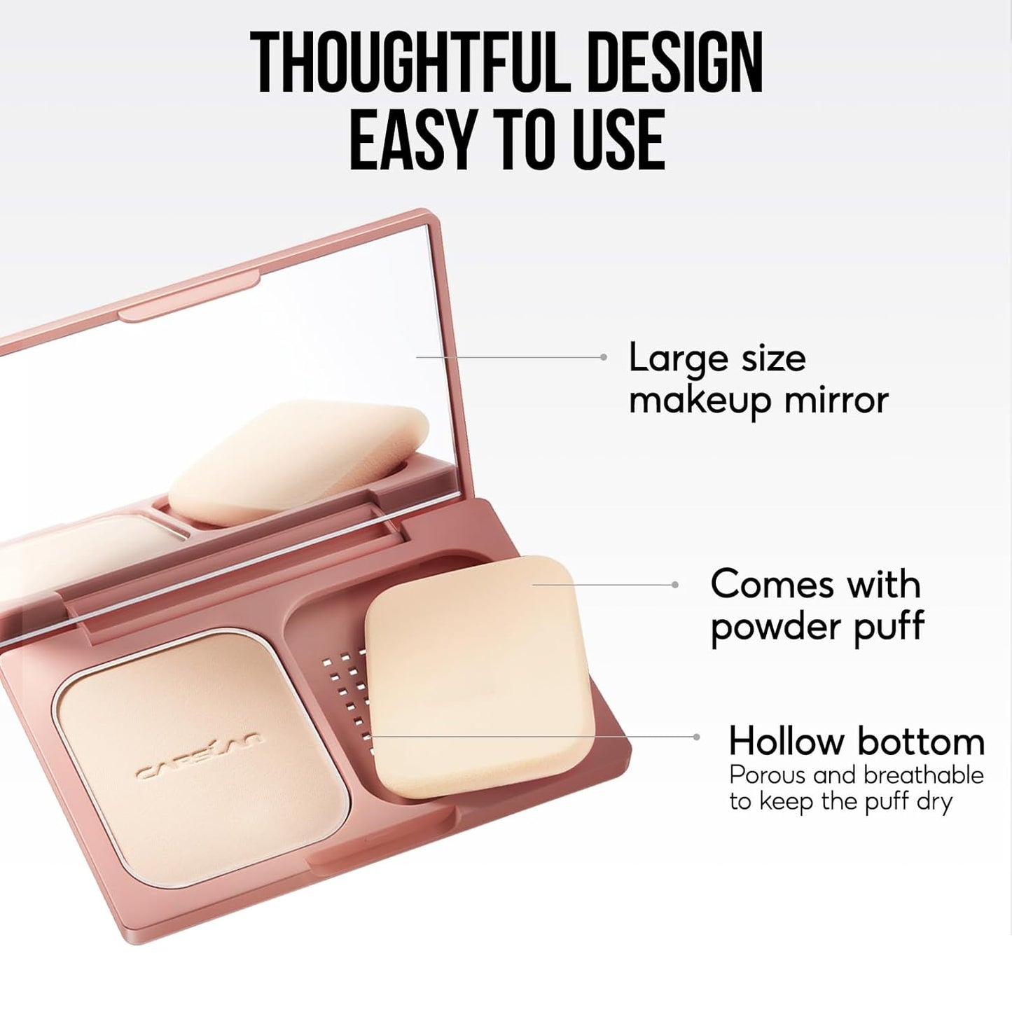 Oil Control Pressed Setting Powder Compact, 12H Longlasting Translucent Powder Makeup, Waterproof Face Powder, 03 NATURAL, 0.28Oz
