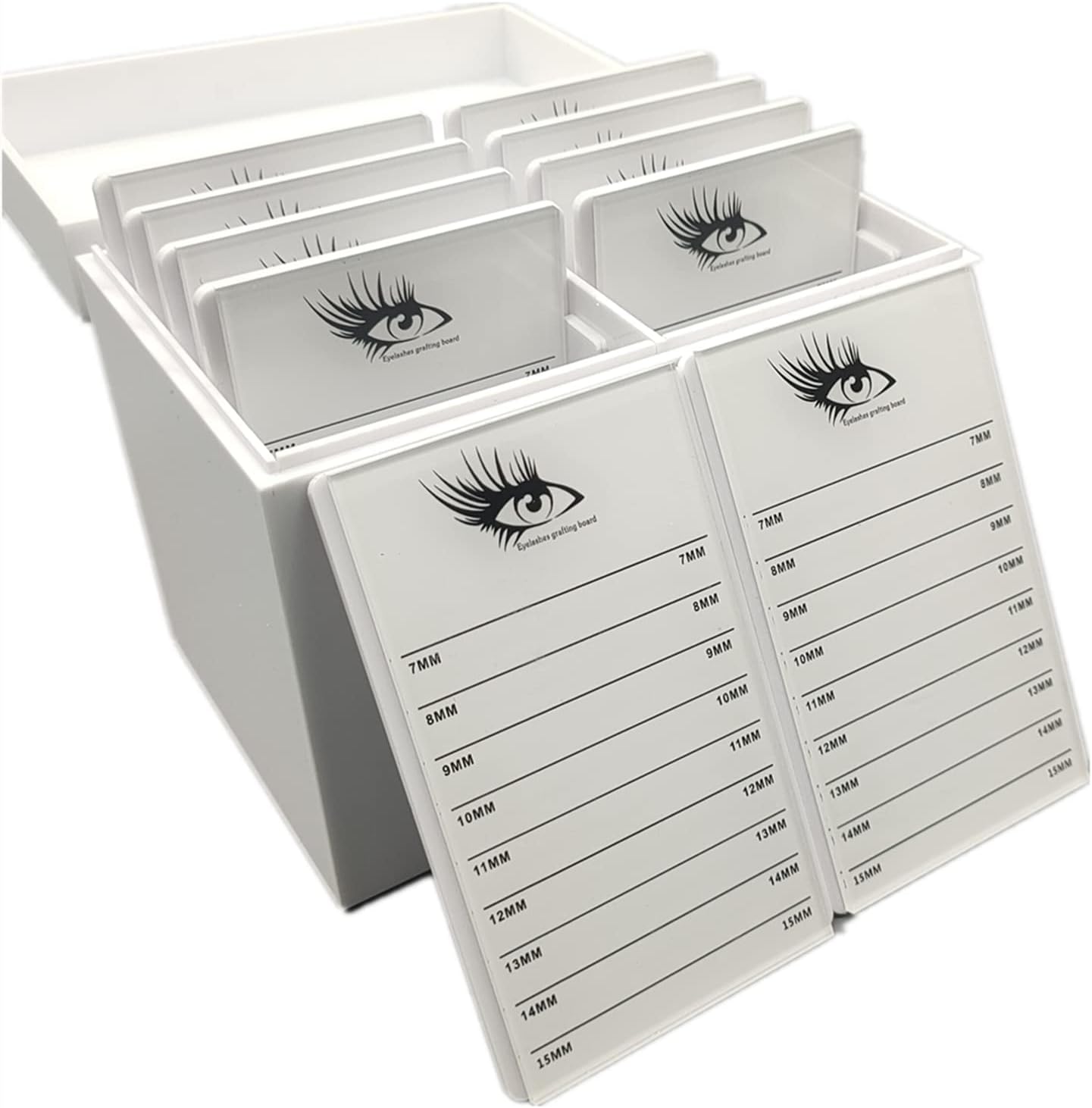 May healthbeauty 10 Layers Acrylic Eyelash Storage Box, Makeup Organizer False Eyelashes Glue Pallet Holder Grafting Extension Close-Packed Display