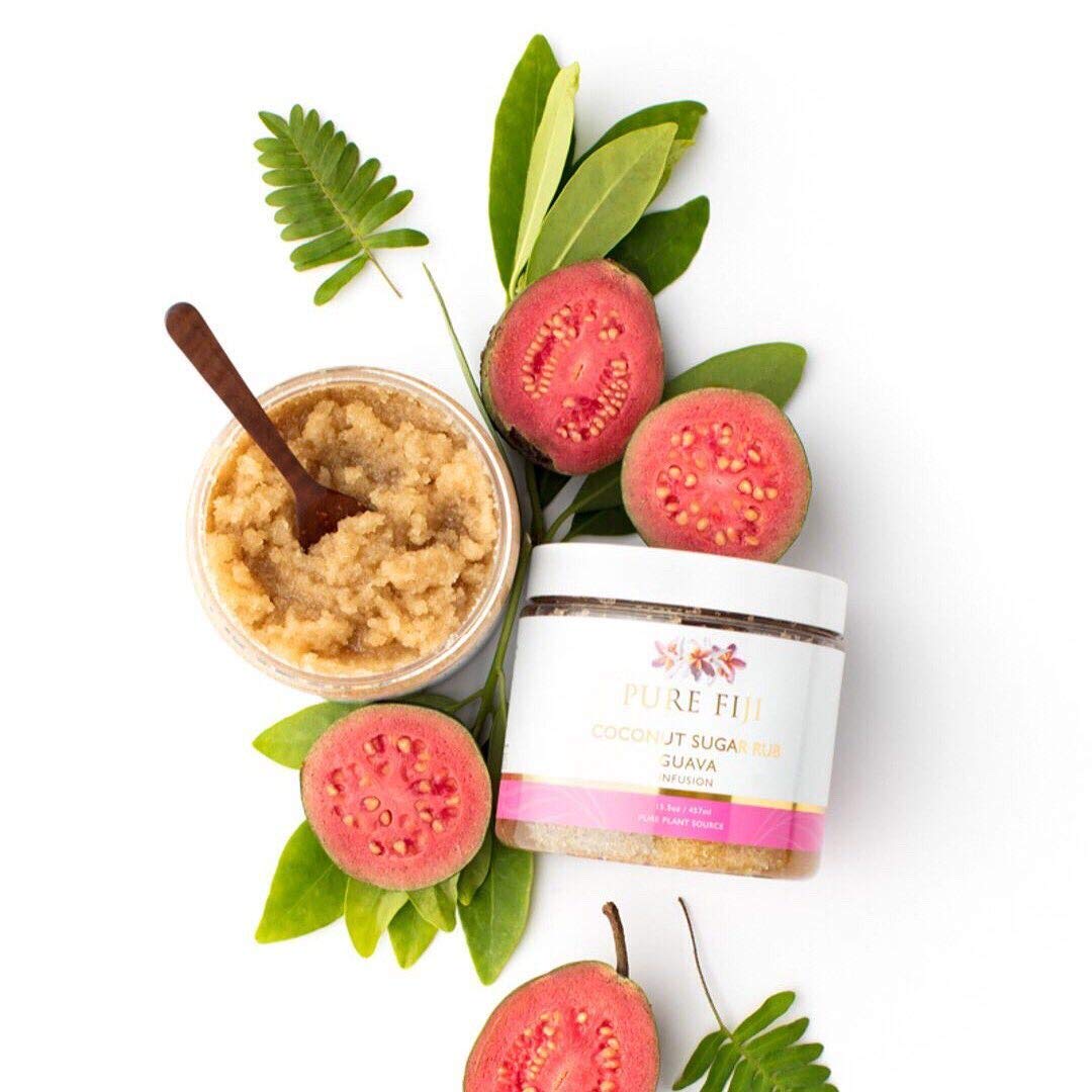 Pure Fiji Spa Gift for Women - Body Gift Box Include:Body Lotion 1Fl.Oz, Nourishing Exotic Oil 1 Fl.Oz, Body Butter 0.5oz & Sugar Rub 2oz, Scent Guava