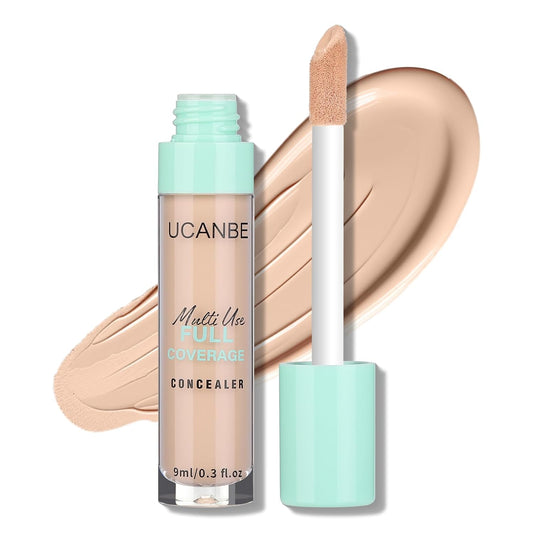UCANBE Liquid Concealer Stick, Conceals, Covers, Highlights, Medium to Full Coverage Hydrating Color Corrector Face Makeup for Under Eye Dark Circles, Redness, Dullness, Fine Lines - Light-0.3 Fl.oz