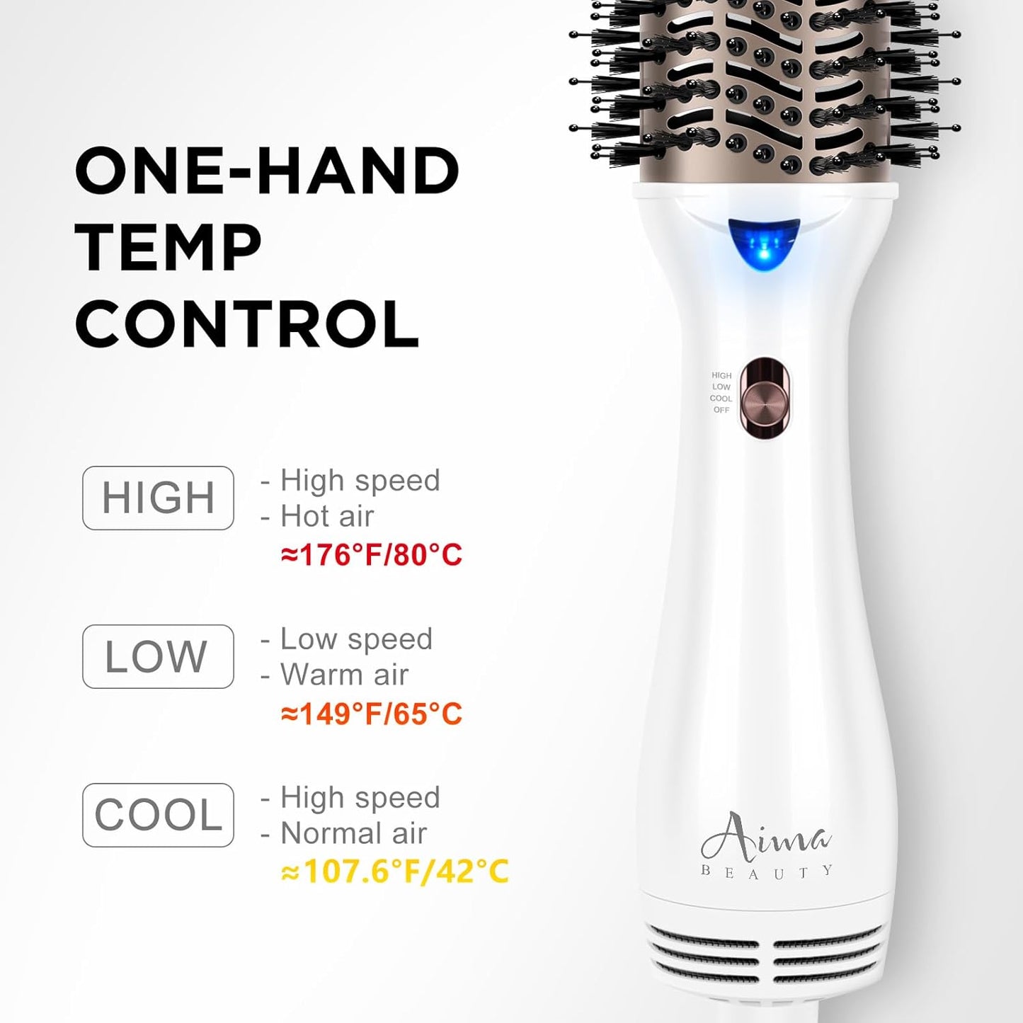 One Step Dryer & Volumizing Hot Air Brush, Blow Dryer, Ceramic Straightener, Curler & Hot Comb 4 in 1 Salon Ionic Hair Styling Tools, White