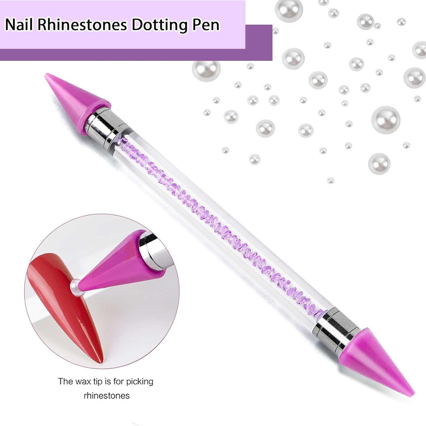 Canvalite Flatback Nail Pearls for Crafting, Multiple Sizes Half Pearls with 5Pcs B7000 Jewelry Glues & Picker Tools Bedazzling Bead for DIY Crafts Clothing Tumblers Shoes Decors Nail Art