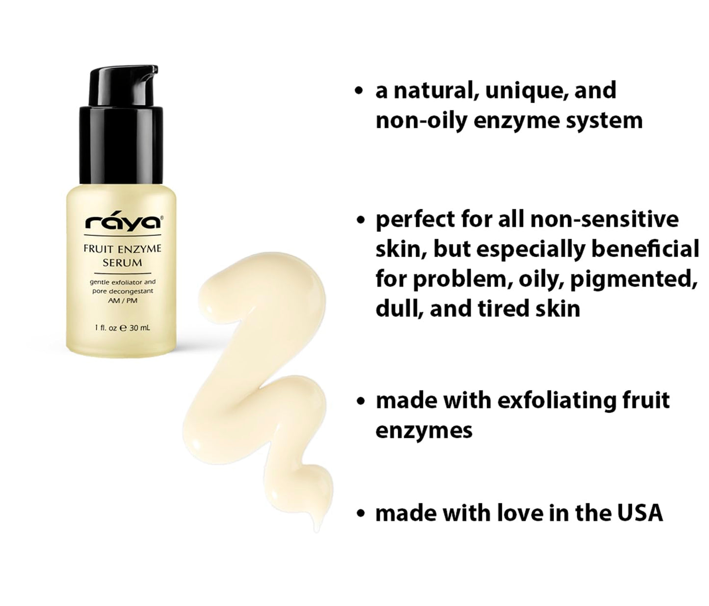 RAYA Fruit Enzyme Serum (505) | Non-Oily, Exfoliating Facial Treatment for Oily, Problem, and Dull Skin | Reduces Black-Heads and Clears Pores