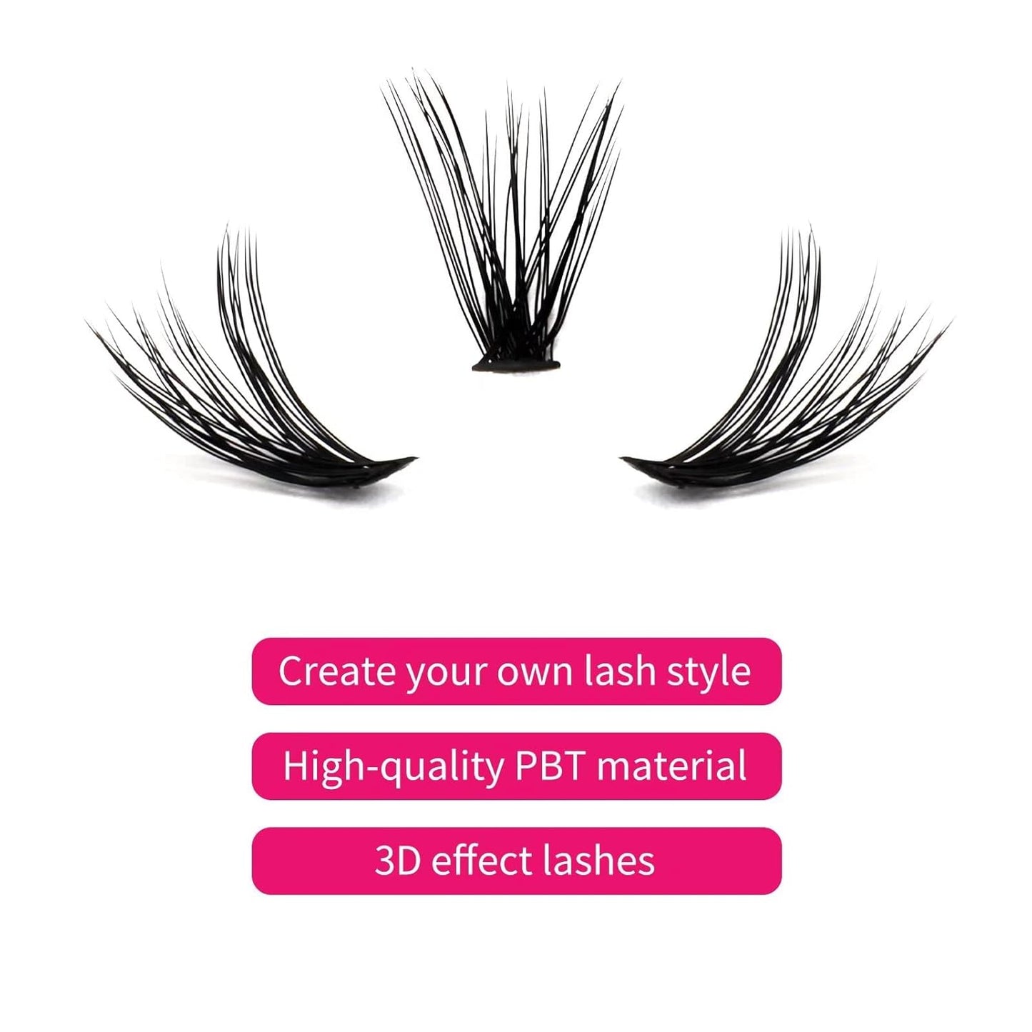 Lash Clusters Individual Lashes Cluster Mixed Tray D Curl Lash Clusters DIY Eyelash Extensions Individual Cluster Lashes Self-application at Home (40P-0.07D,8-16mm)