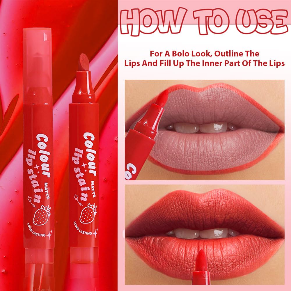 Lip Stain, Waterproof lip tint, Matte Color Look, Longlasting All Day Wear Lip Color, Smudge Proof Natural Finish, Precise Chisel Tip Marker,non sticky lip gloss,kiss proof lip color 01#
