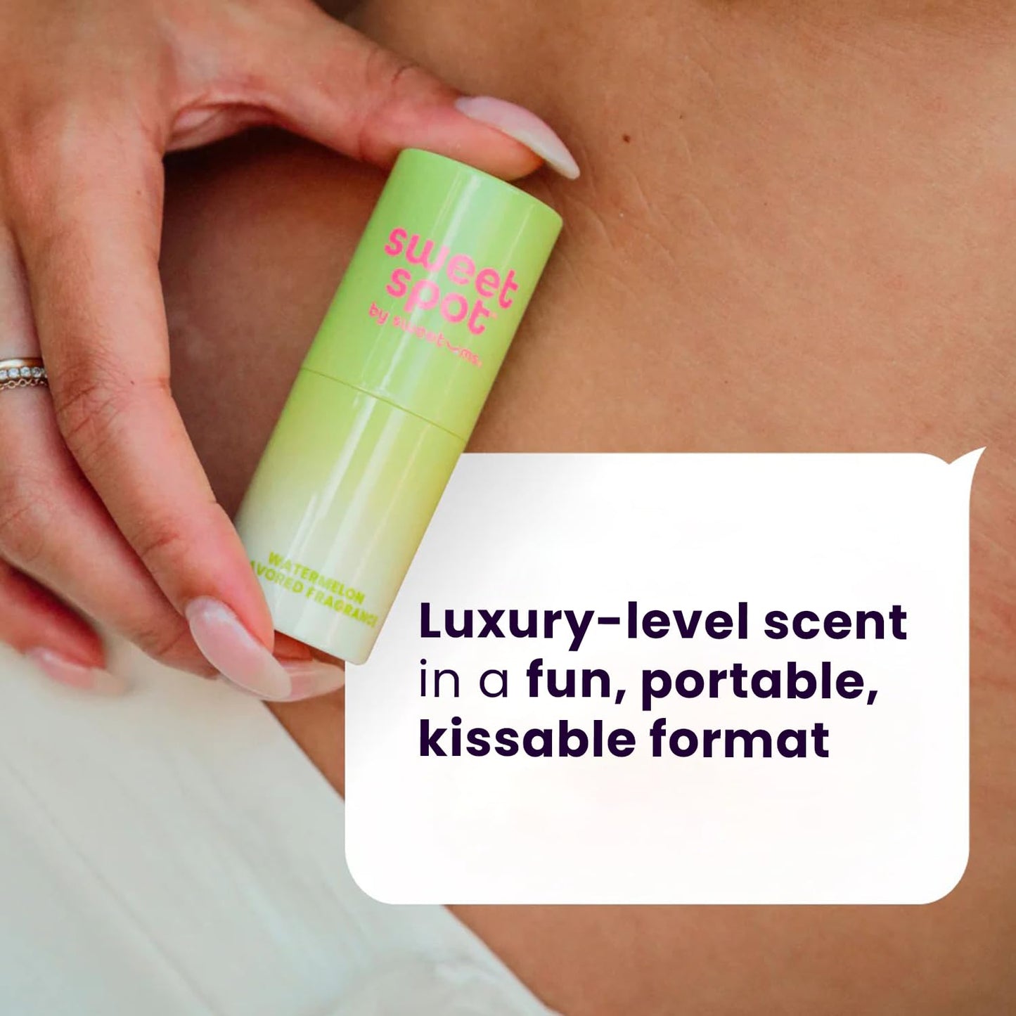 SweetSpot Flavored Solid Perfume Stick, Portable Travel Perfumes for Women, Long Lasting Fragrances, Non Sticky Formula, Natural Ingredients, Fragrance Stick (Peach)