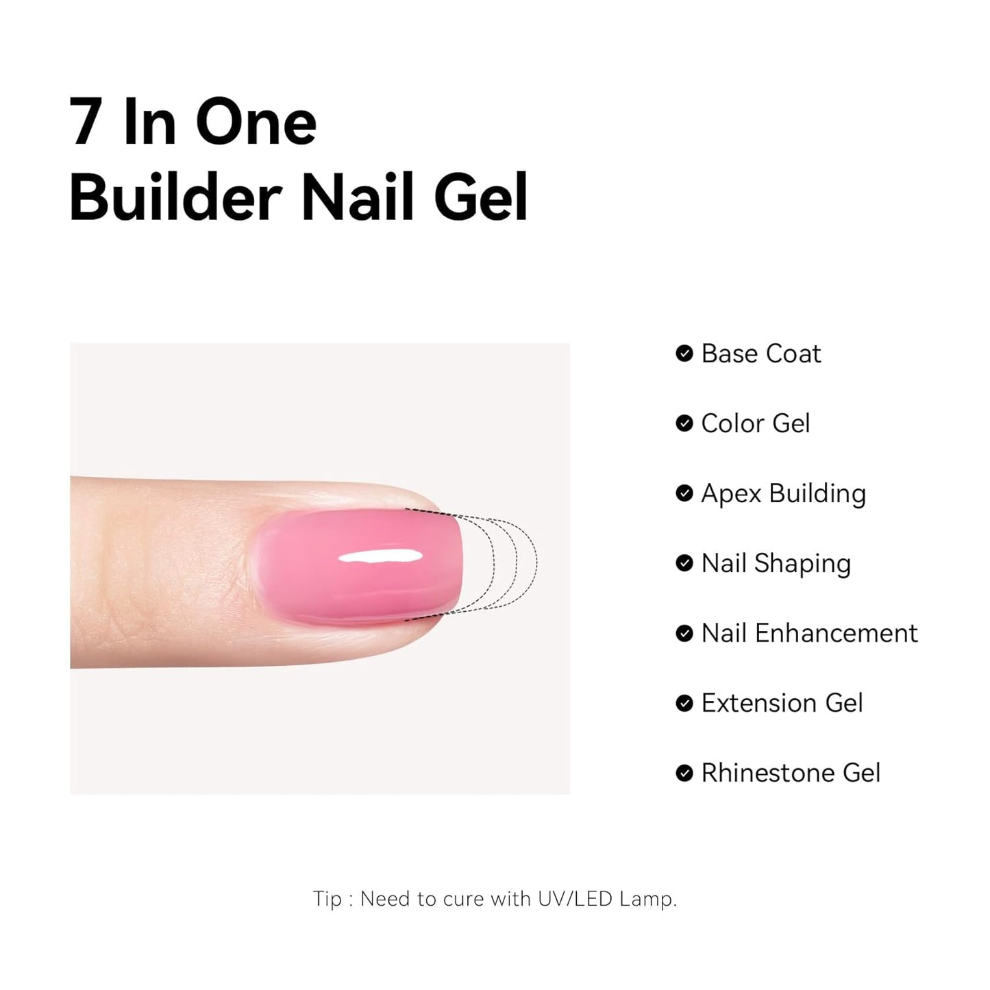 MAYCHAO Light Purple Builder Gel for Nails, 15ml Mauve Nail Strengthener in a Bottle, Nail Extension Hard Gel, Soak Off Long Lasting UV Light Cure