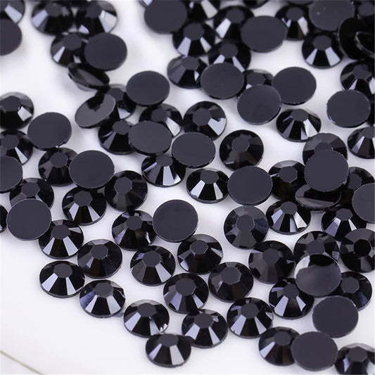 1000 Pieces SS20 5mm Flatback Rhinestones Clear Glass Round Gems Crystals for Nail Art DIY Crafts Clothes Shoes Bags （Black）