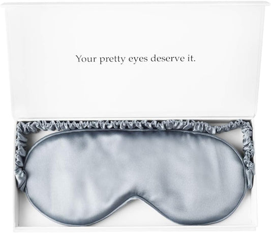 Silk Sleep Mask Light Blocking Luxury 19mm Silk Eye Mask 100% Mulberry Eye Cover Blindfold Ultra Soft Light and Comfy Anti Aging Skin Care with Travel Bag Gift Package