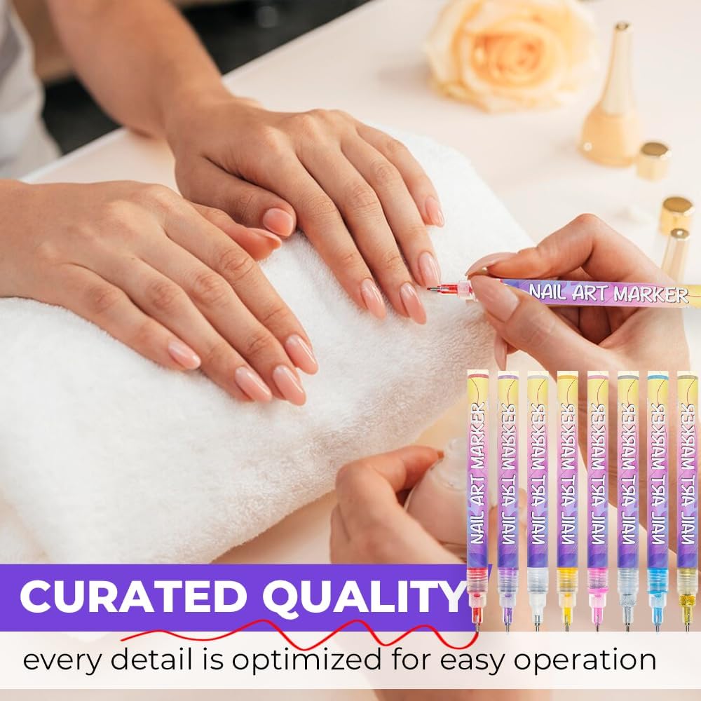 12 Colors Nail Art Pens Set, 2025 Upgrade Nail Art Markers for Gel Nails, 3D Nail Polish Pens, Drawing Painting Point Dotting Pen Acrylic Paint Marker for DIY Nails Art Manicure Tools (2 Set)