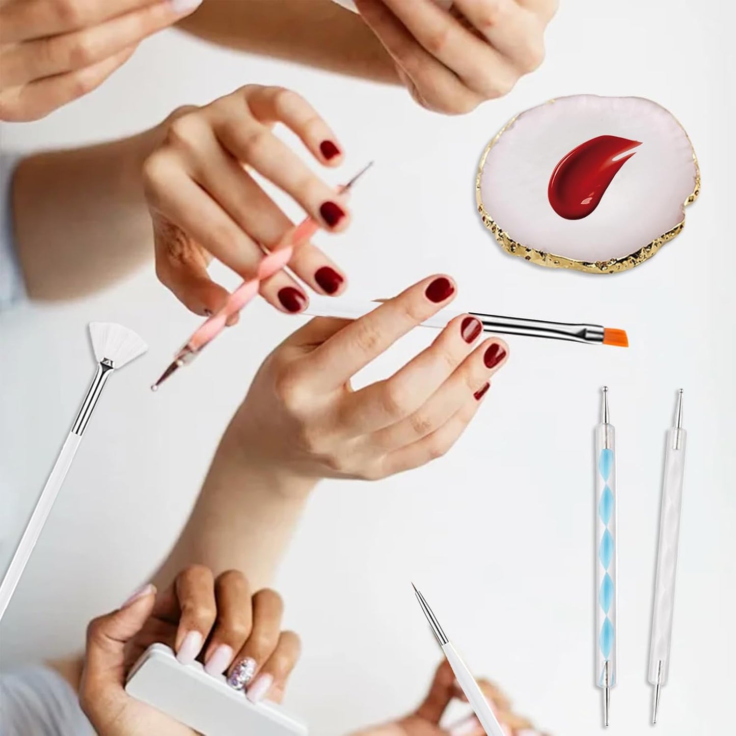 22 Pack Resin Art Palette, Makeup Mixing Palette, Gold Edge Nail Art Tool Gel Design Nail Art Makeup Mixing Tray DIY