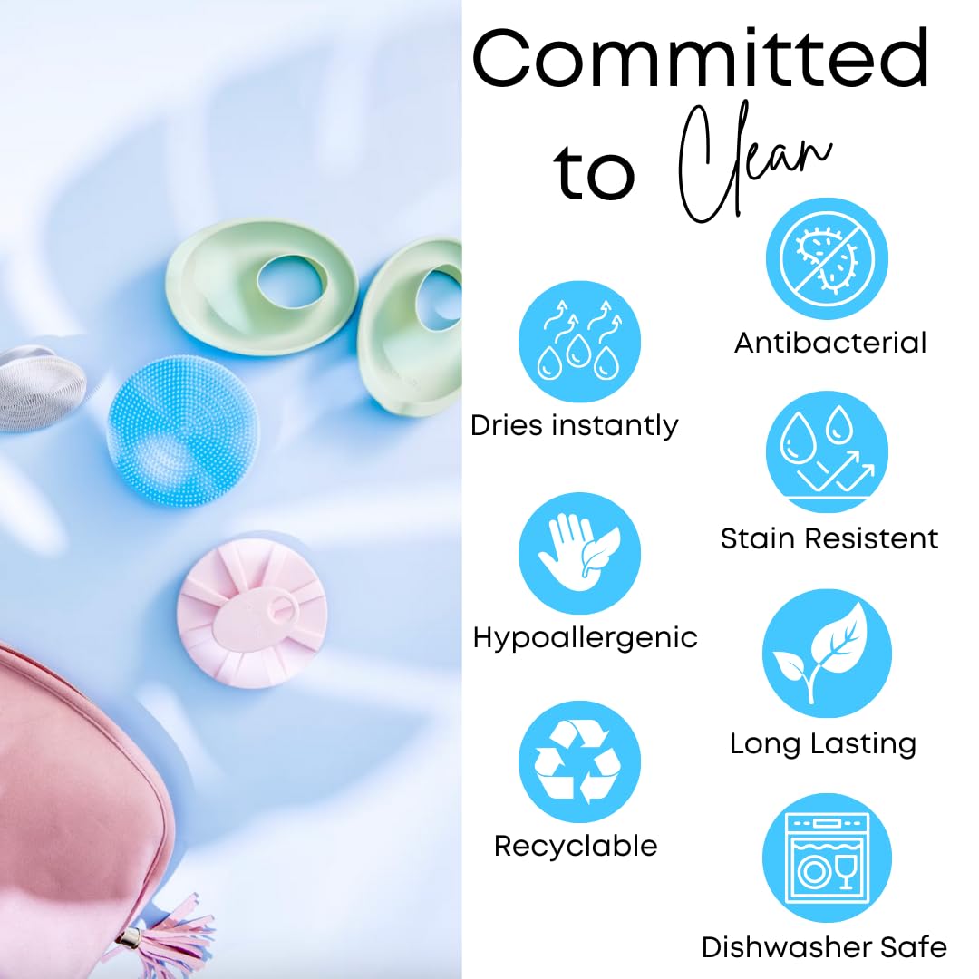 Skincare Essentials Kit - 4 Piece Bundle Pack - Face and Body Silicone Spa Accessory - Essential Beauty Set for Teen Girls Dove Grey