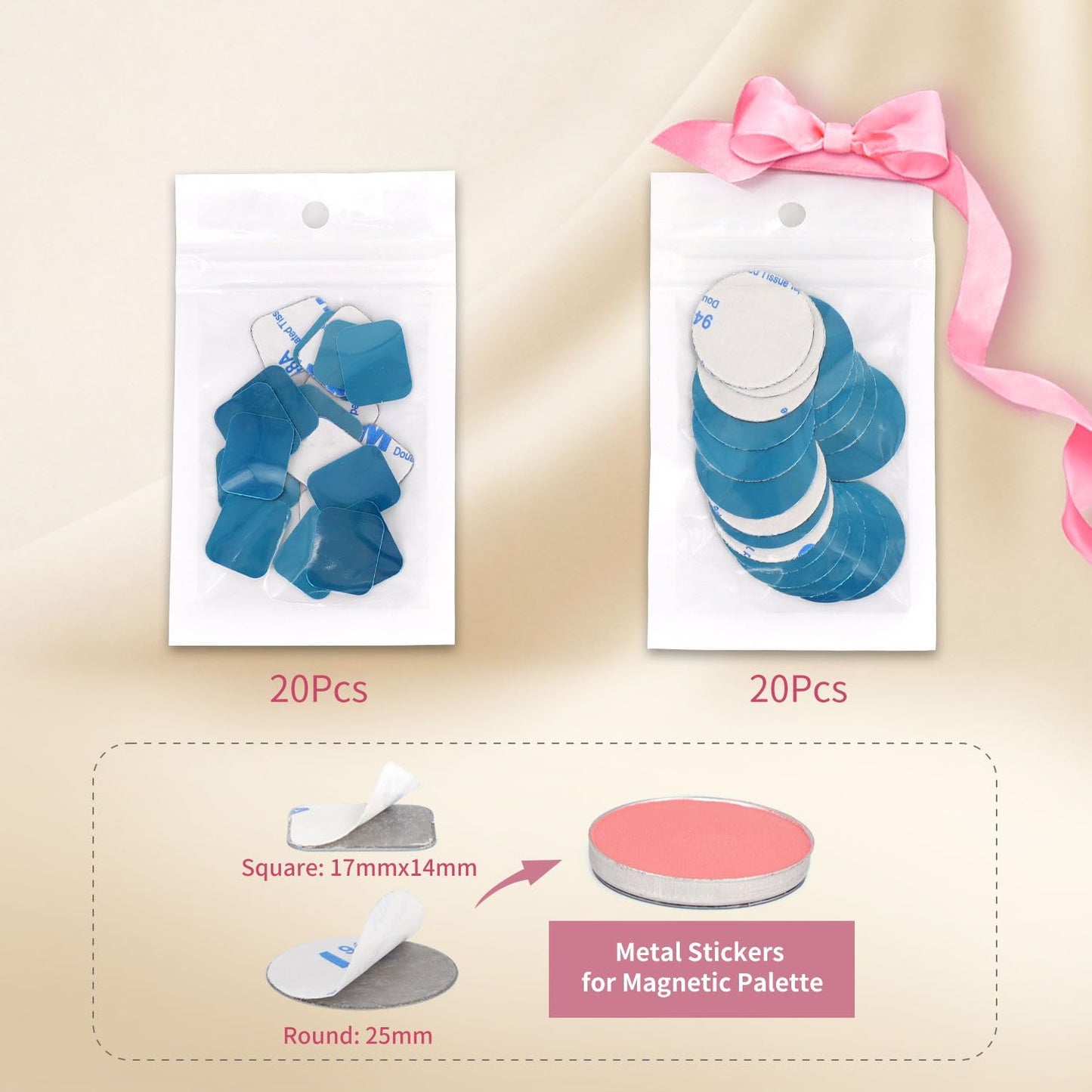 AJLTPA Magnetic Makeup Palette with Frosted Clear Top, Empty Eyeshadow Palettes depots Travel Storage Box with 40Pcs Adhesive Metal Stickers for DIY Cosmetics Powder (Large - 5.72" x 5.98")